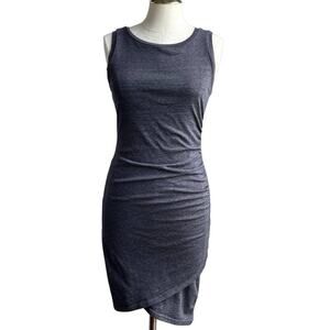 Women's Leith Heathered Gray Ruched Knit Sleeveless Bodycon Tank Dress sz Small